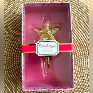NWT Lilly Pulitzer Gold Starfish Wine Bottle Stopper brand new in box RARE